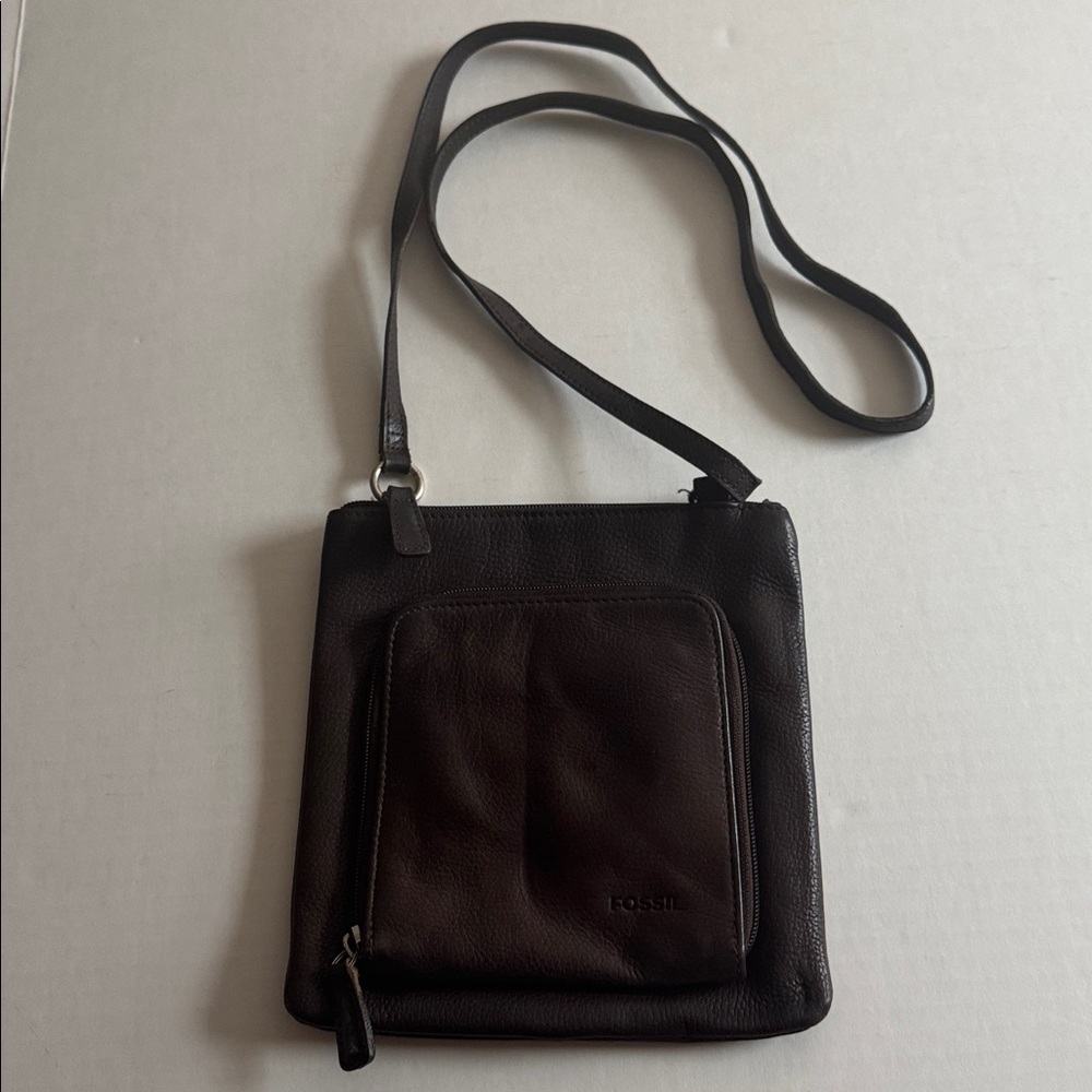 Vintage Fossil Women’s Leather Crossbody Organizer Bag